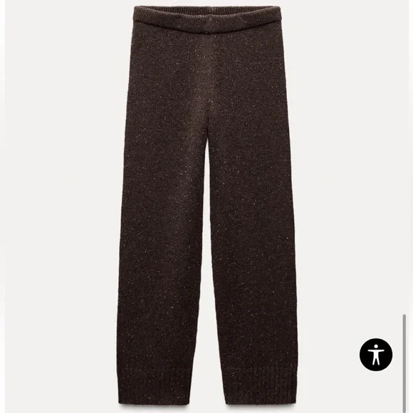 **NWT** Zara Straight Leg Knit Pants - Picture 4 of 7